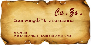 Cservenyák Zsuzsanna névjegykártya